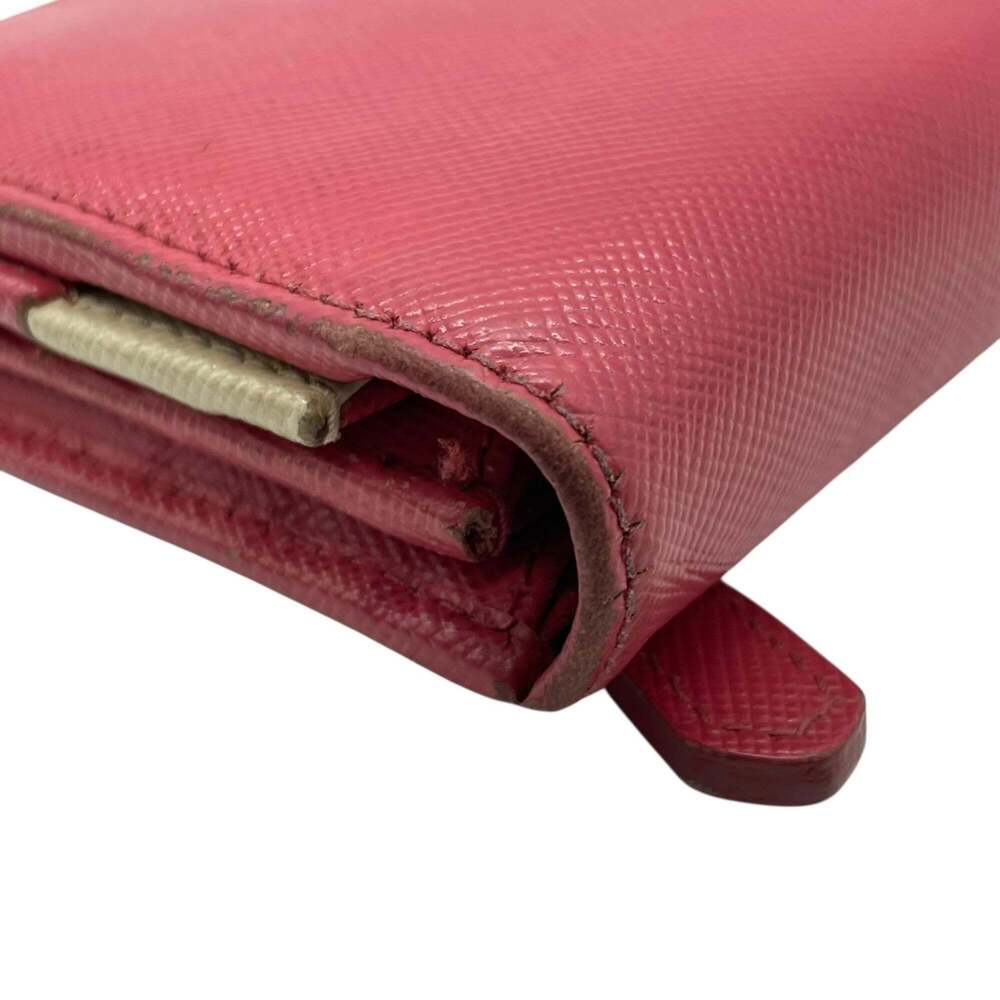 PRADA Prada Long Wallet, Saffiano Leather, Flap, Pink, Two-Tone, Gold Hardwar... - Picture 10 of 16